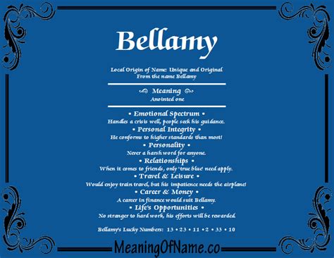 bellamy name meaning